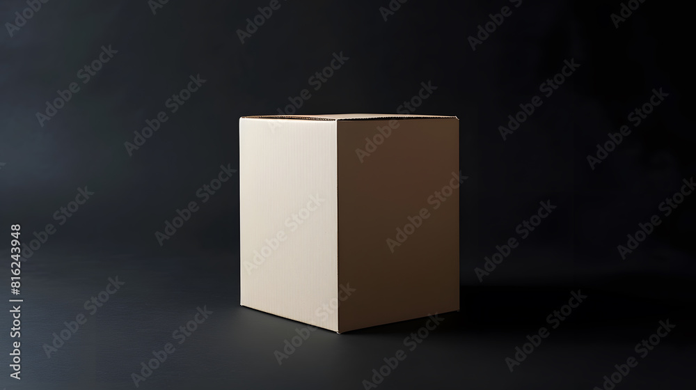 Poster paper box isolated on black background : Generative AI