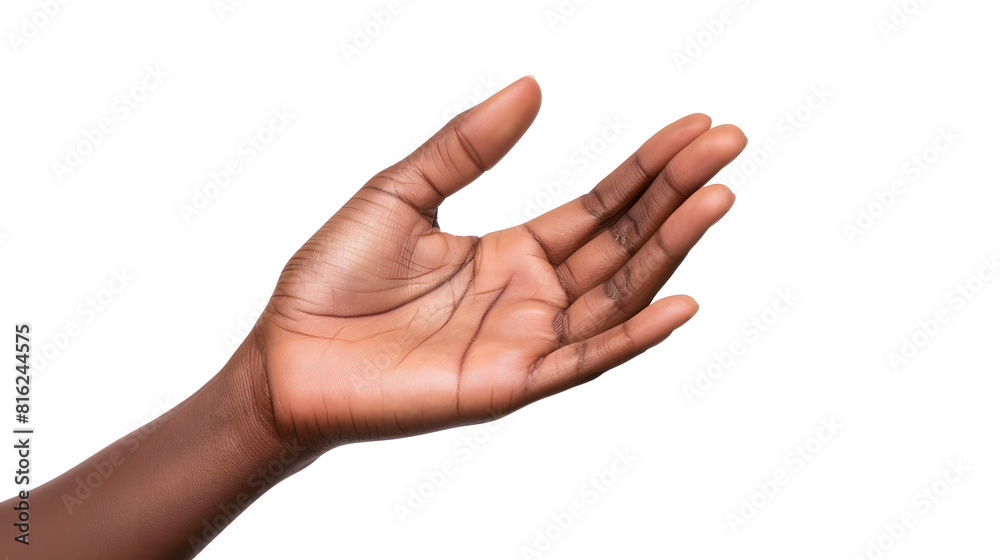Aufkleber close up of african american woman hand with palm facing upwards with copy space woman hand showing 