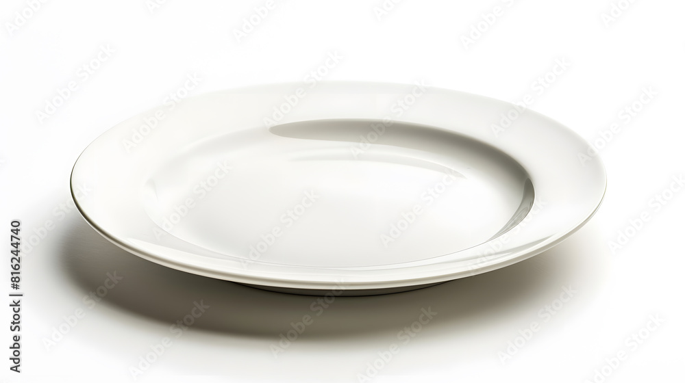 Poster Empty ceramic round plate isolated on white background with clipping path : Generative AI