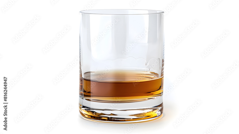 Poster Empty and clean whiskey glass isolated on white background with clipping path : Generative AI