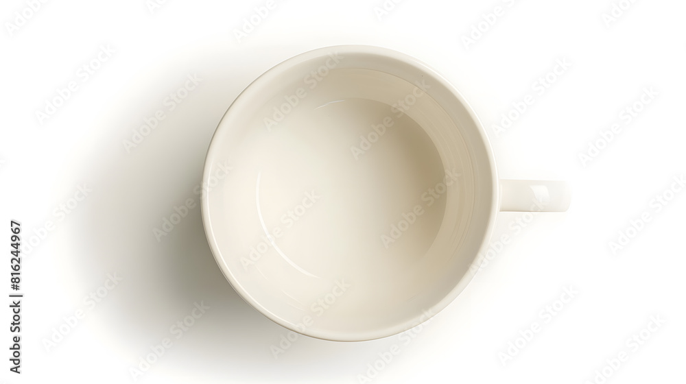 Poster Top view of empty coffee cup isolated on white : Generative AI