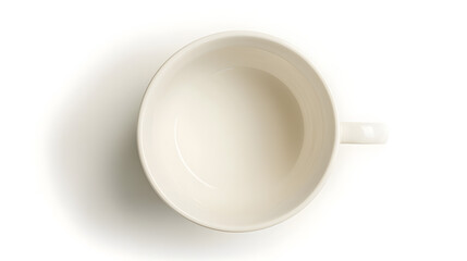 Top view of empty coffee cup isolated on white : Generative AI