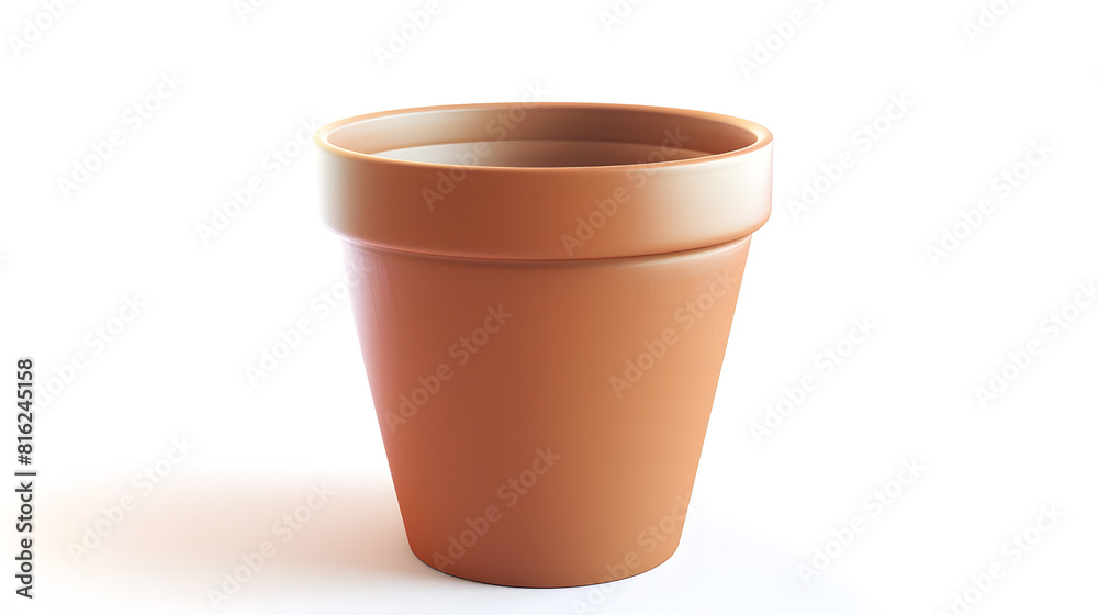Poster empty flower pot isolated on white background : generative ai