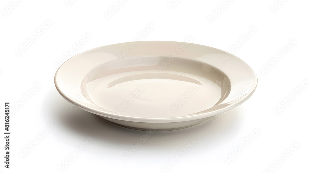 Poster empty ceramic round plate isolated on white background : generative ai