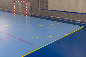 goal for futsal or handball in sports center, gate of a football or handball playground