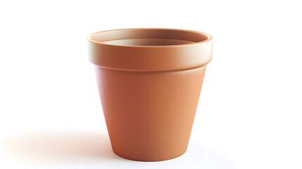 Empty flower pot isolated on white background : Generative AI