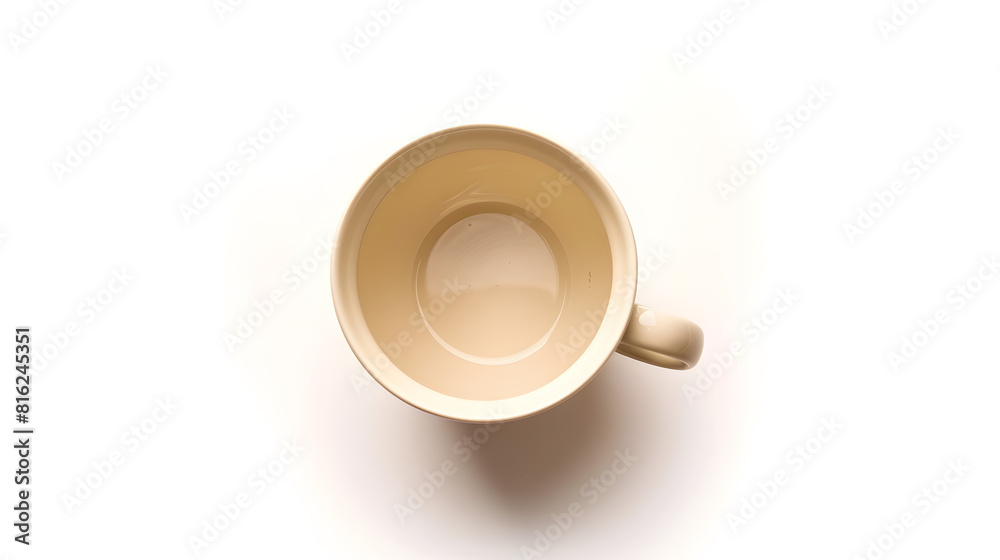Poster top view of empty coffee cup isolated on white : generative ai
