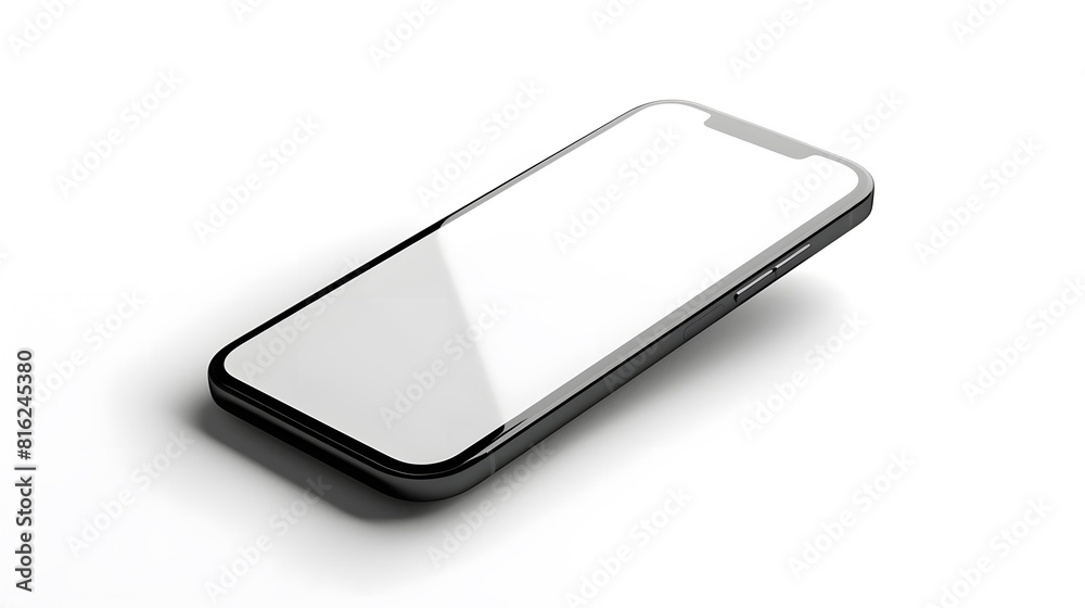Poster smartphone with a blank screen on a white background smartphone mockup closeup isolated on white bac