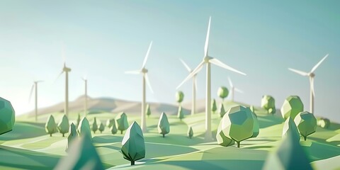 environment, flat design, massive wind farm development to stop climate change
