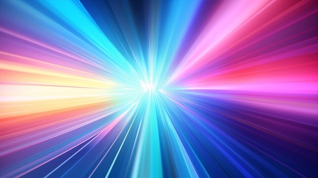 Vibrant and Radiant Light Burst with Brilliant Neon rays of strobe light.