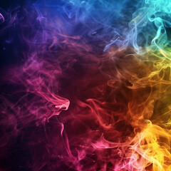 Fototapeta premium Beautiful backgrounds with colorful smoke, rainbow smoke 3d, realistic smoke, real smoke structure, abstract colorful background