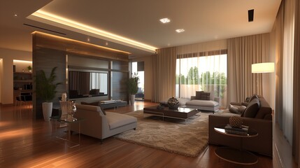 Obraz premium modern interior design (private apartment 3d
