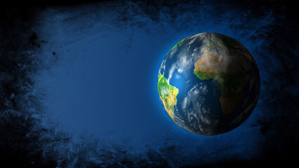 The earth on the black background. Elements of this image furnished by NASA.
