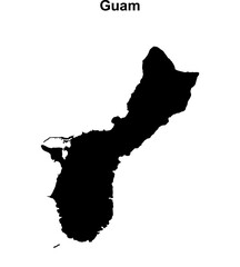 Guam blank outline map design