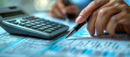 Team was working together with business people, discussing financial matters around a table in an office.