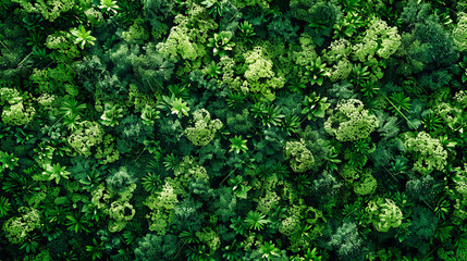 Detailed Texture of Green Moss and Lichen, Close-Up of Natures Carpet in a Forest
