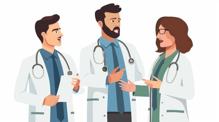 Medicine concept with doctor and patient in hospital room. Modern hospital ward interior with furniture and equipment. Consultation and medical diagnosis for