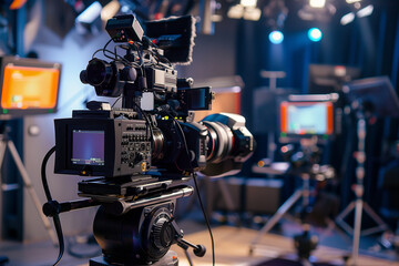 Media interviewvideo camera field working recorder TV studio