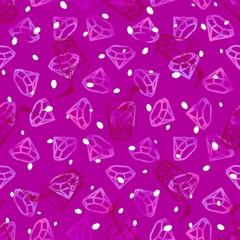 Cartoon diamonds seamless cocktails pattern for wrapping paper and fabrics