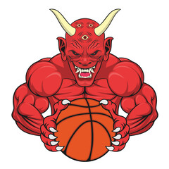 basketball mascot monster vector illustration design