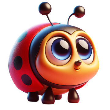 recommend clip art: vibrant happy small insect ladybug in red with black dots - colourful transparent design