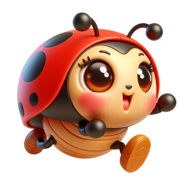 recommend clip art: vibrant happy small insect ladybug in red with black dots - colourful transparent design