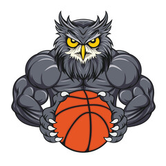 basketball mascot owl vector illustration design