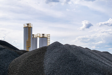 silos and mounds of aggregate
