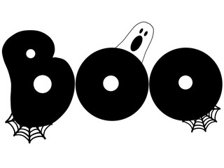 Boo Halloween Ghost web - White background 