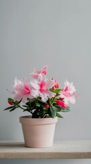 Azalea flower background with copy space.