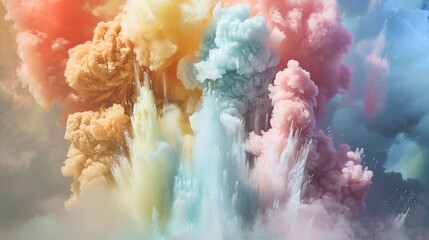 Colored powder explosions captured in a frozen moment