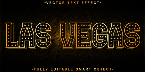 Golden Casino Las Vegas Vector Fully Editable Smart Object Text Effect © HUMA