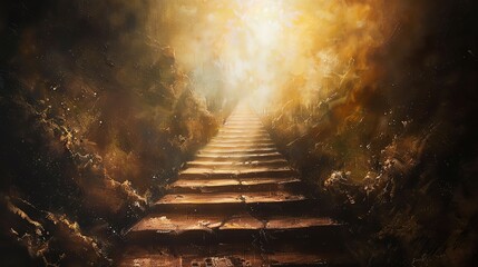 A path leading to the sky with bright rays