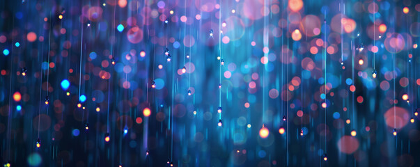 Rain of lights on colorful abstract background, generated ai
