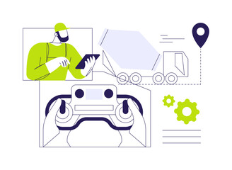 Remote controlled machinery abstract concept vector illustration.