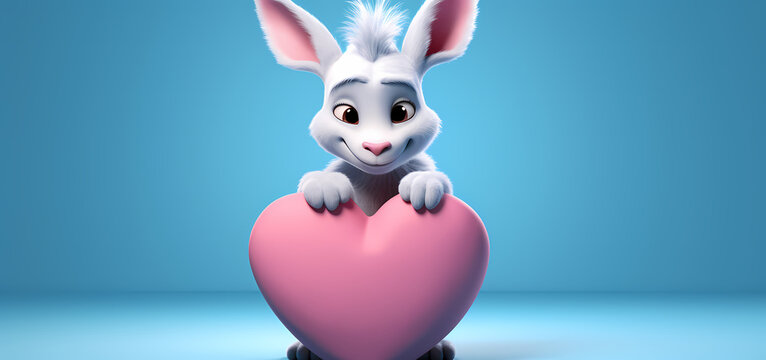 A detailed, high-resolution image of an animated blue donkey with large, expressive eyes against a blue  background