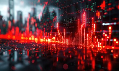 Fototapeta premium Stock price decline, bankruptcy concept