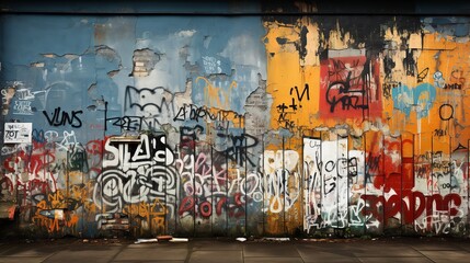 colorful graffiti art on a wall captures the creativity and skill of the artist. The graffiti features a variety of abstract shapes and designs, rendered in vibrant hues.