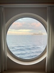 Fototapeta premium Cruise ship from window