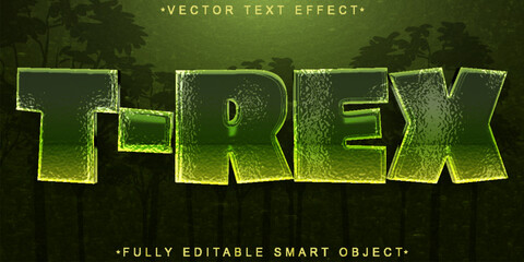 Green T-Rex Vector Fully Editable Smart Object Text Effect © HUMA