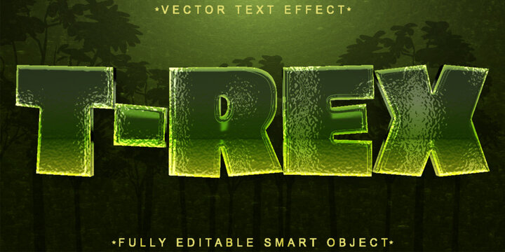 Green T-Rex Vector Fully Editable Smart Object Text Effect