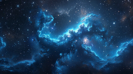 Blue Nebula Unveiling Cosmic Serenity and Celestial Beauty in Spectacular Detail