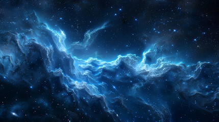 Fototapeta premium Blue Nebula Unveiling Cosmic Serenity and Celestial Beauty in Spectacular Detail