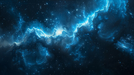 Blue Nebula Unveiling Cosmic Serenity and Celestial Beauty in Spectacular Detail