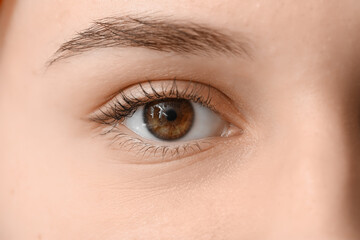 Young woman with hazel eyes, closeup