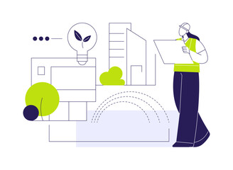 Naklejka premium Sustainable landscaping abstract concept vector illustration.