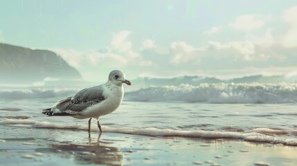 Fototapeta premium A seabird on the beach