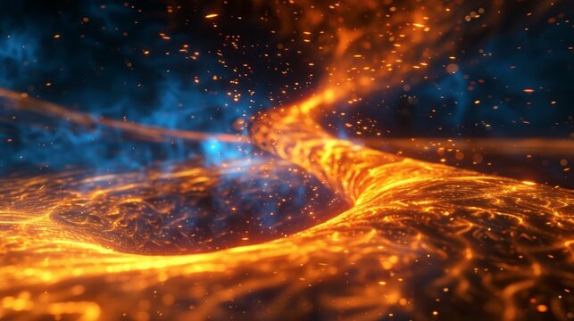 The visual representation of an invisible tornado illustrating the powerful but unseen force of gluon wind in the subatomic world.