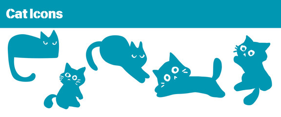 set of cat icons