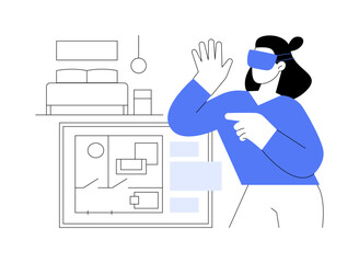 Virtual property tour isolated cartoon vector illustrations.